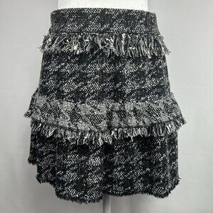 Zara tweed black & white mini skirt preppy chic - Size Small